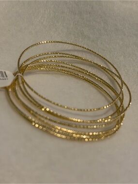 Gold-Tone Beaded Stretch Bangle Set - Women Jewelry